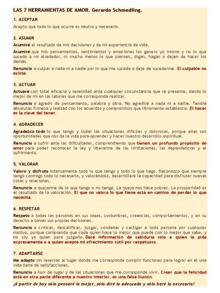 7 Herramientas de Amor de Schmedling | PDF | Vida | Amor