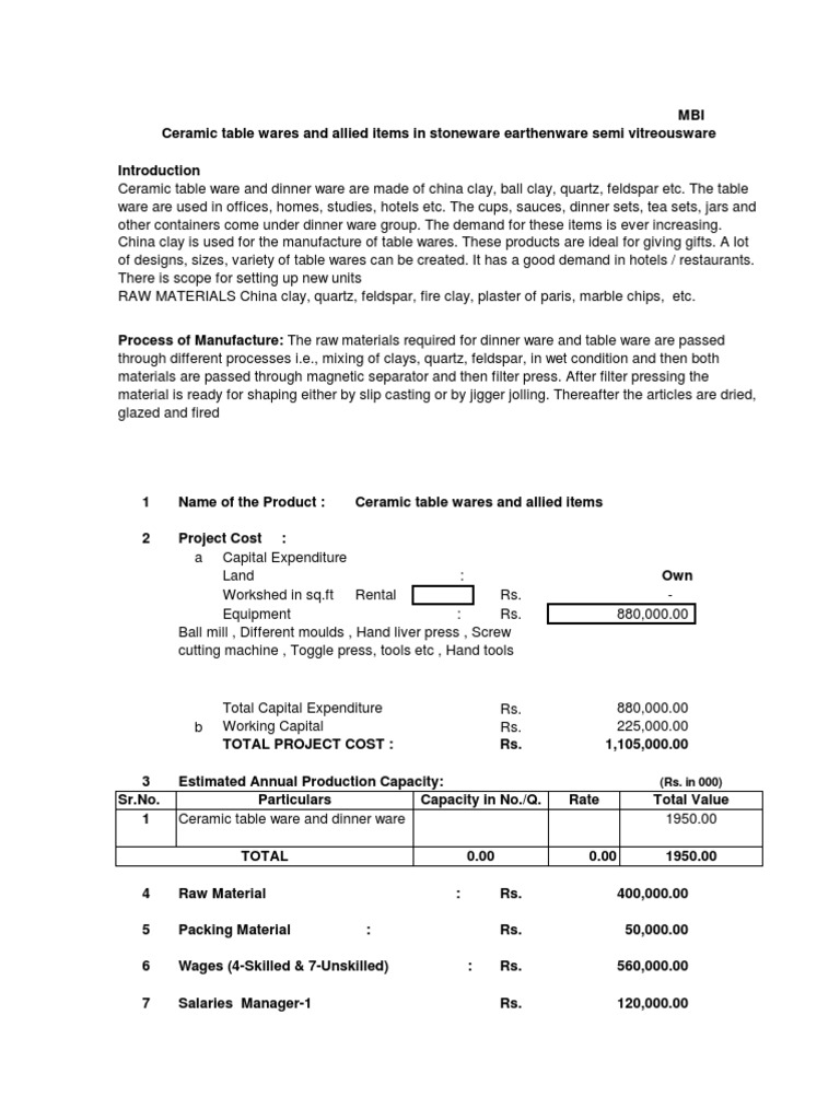 Ceramic Tableware Manufacturing Guide | PDF | Ceramics | Clay