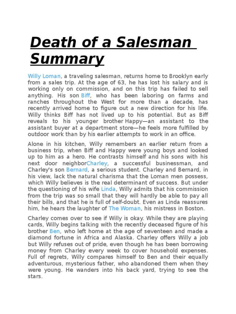 essay of death of salesman