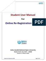 Student User Manual: Online Re-Registration System