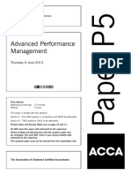 Advanced Performance Management: Thursday 6 June 2013