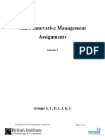 MBA Innovative Management Assignments: Groups A, C, D, I, J, K, L
