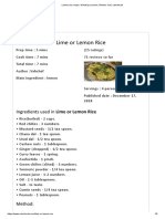Ingredients Used in Lime or Lemon Rice