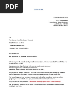 Job Cover Letter