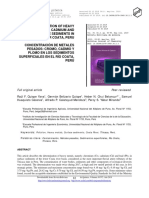 Concentration of Heavy Metals: Chrome, Cadmium and Lead in Surface Sediments in The River Coata, Peru