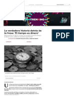 La Verdadera Historia Detrás de La Frase - 'El Tiempo Es Dinero' PDF