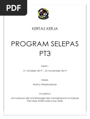 Kertas Kerja Selepas Pt3 2019 Pdf