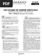 Simulado XXX Exame - Tipo 1 Damásio Nas Unidades - Caderno Definitivo (1)