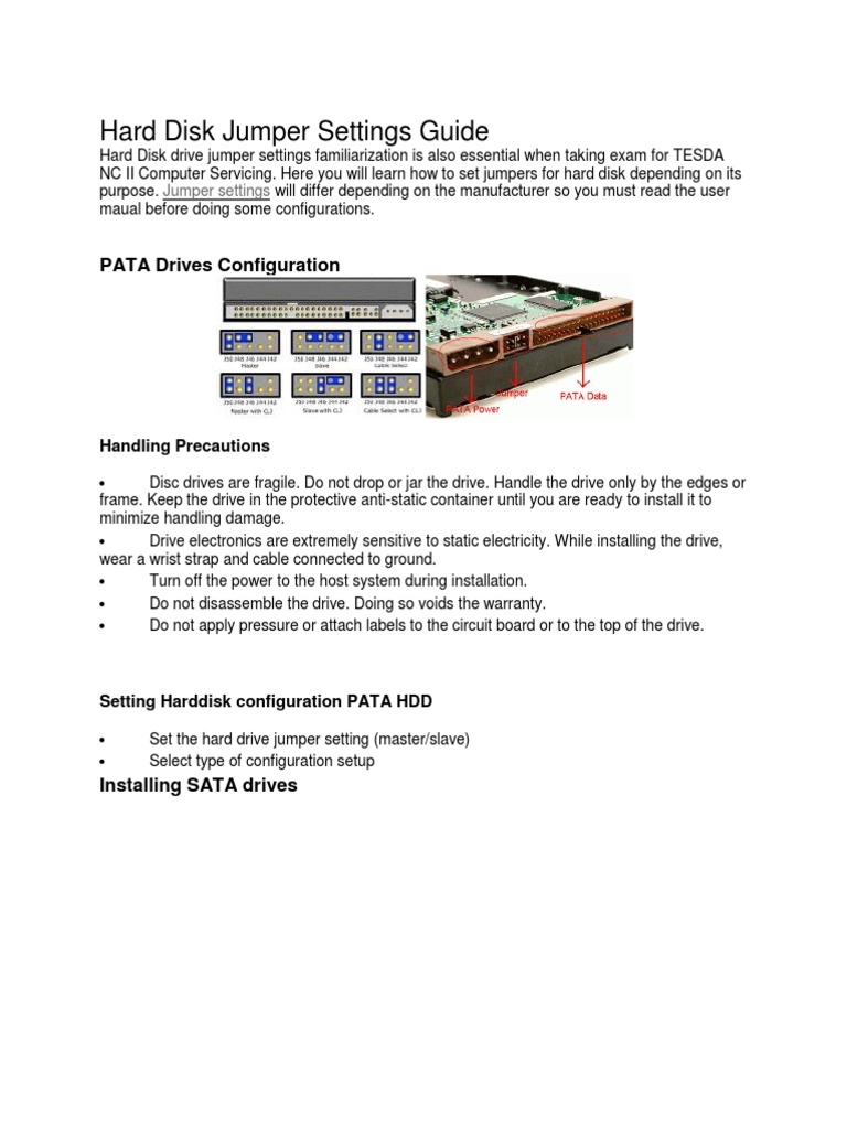 Hard Disk Jumper Settings Guide PDF Hard Disk Drive Computer Hardware