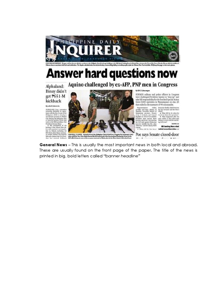 Parts of Newspaper PDF