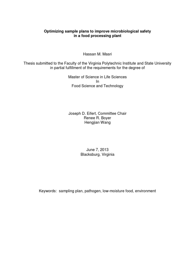 Optimizing Sampling Plans | PDF | Environmental Monitoring | Salmonella