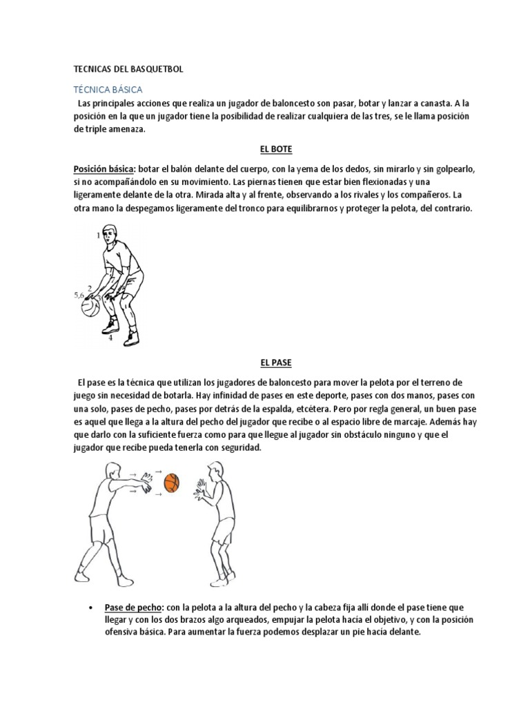 Tecnicas Del Basquetbol | PDF | Defensor (Asociación de Fútbol) |  Asociación de Futbol