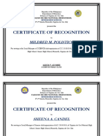 Certificate of Recognition: Mildred M. Polistico