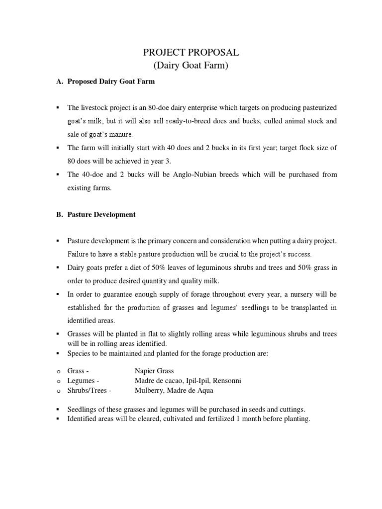 Dairy Goat Project Proposal PDF Internal Rate Of Return Goat