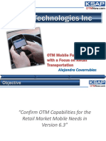 OTM Mobile Functionality With A Focus On Retail Transportation