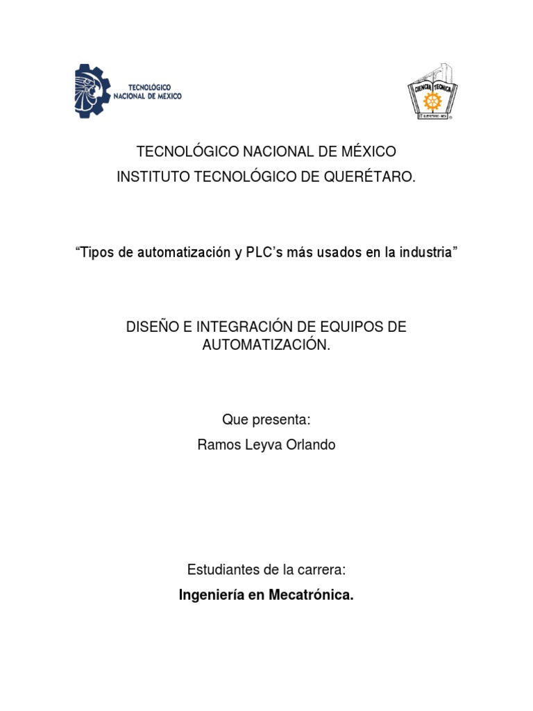 Tipos de Automatización | PDF | Automatización | Controlador lógico ...