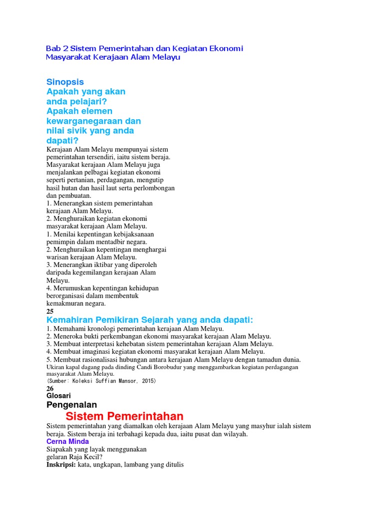 Bab 2 Sistem Pemerintahan Dan Kegiatan Ekonomi Pdf