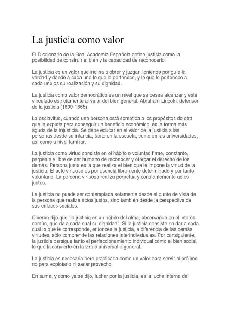 Justicia: Valor y Virtud Social | PDF | Justicia | Crimen y violencia