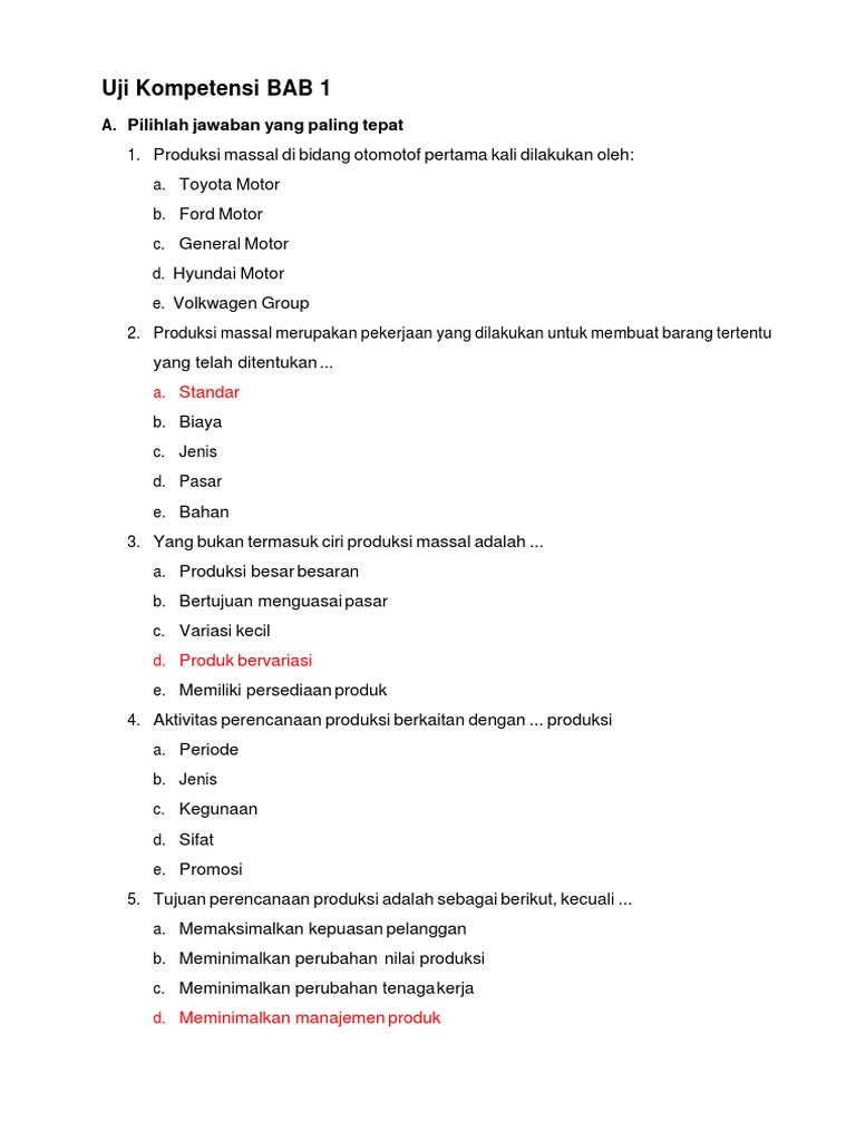 Uji Kompetensi Bab 1 Pdf
