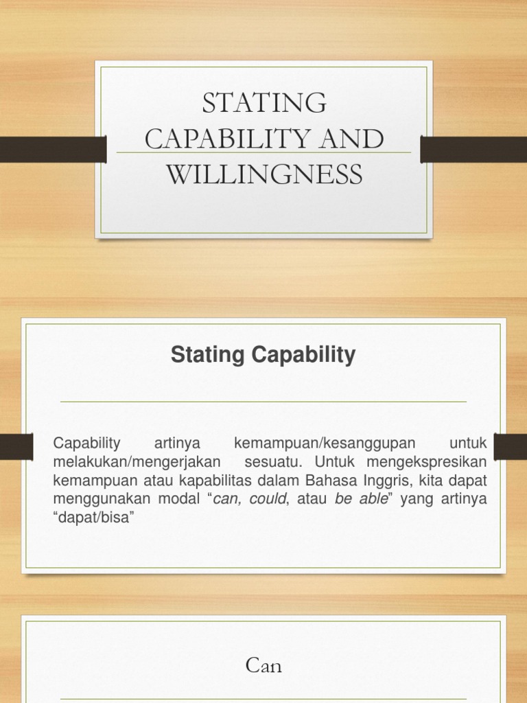 Capability And Willingness
