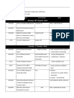 Monday, 30 October, 2019: Business Travel Itinerary