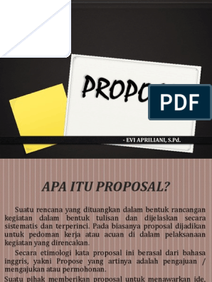 17+ Kata proposal berasal dari bahasa inggris to propose yang artinya ideas