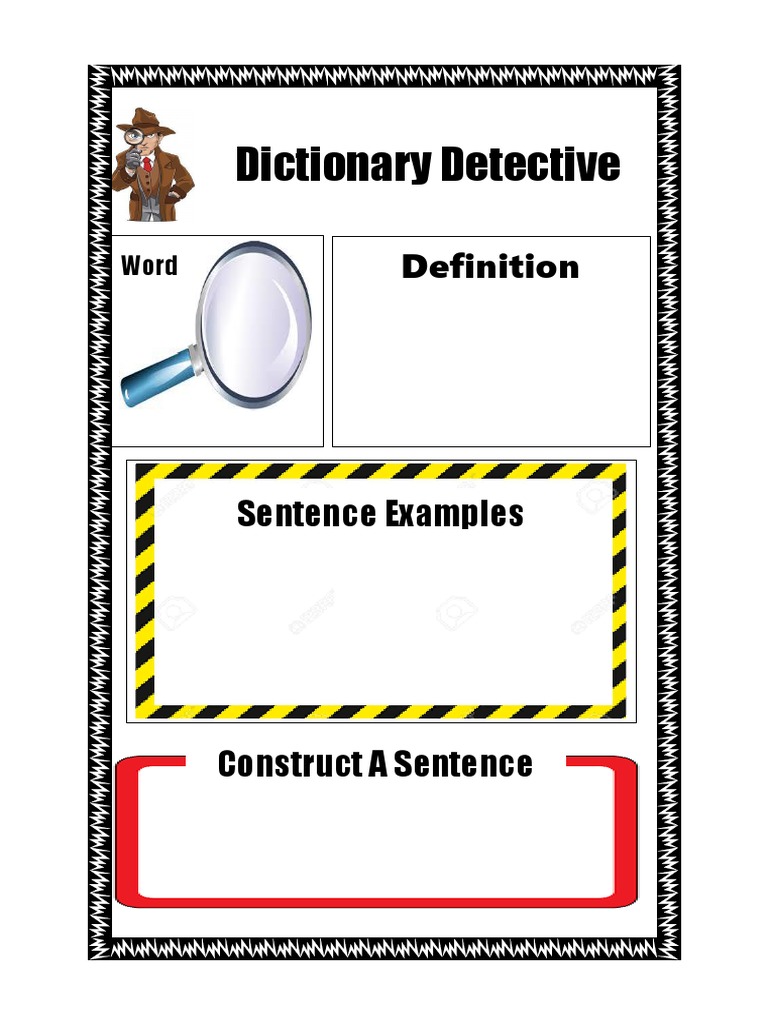 Dictionary Detective Sentence Examples PDF
