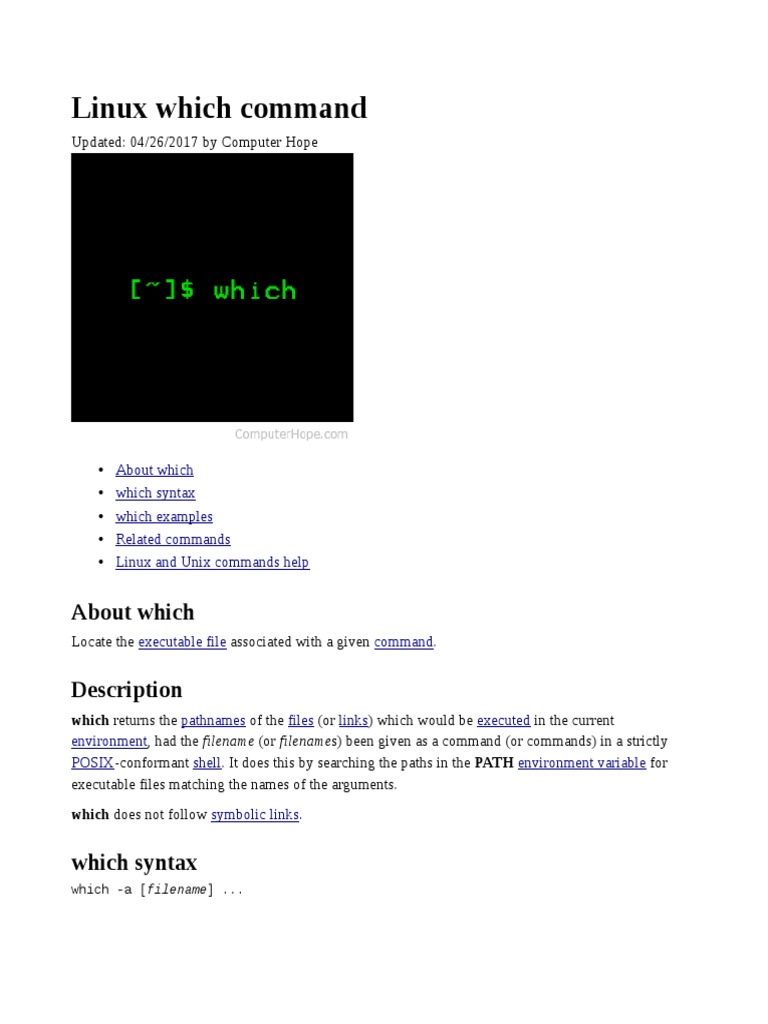 Understanding the Linux 'which' Command | PDF | Computers
