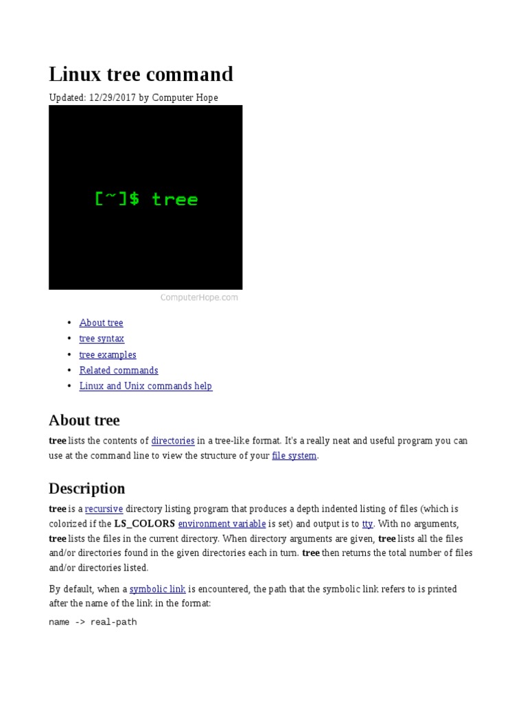 Tree Command | PDF | Command Line Interface | Computer File