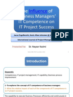 The of Business Managers' IT Competence On IT Project Success