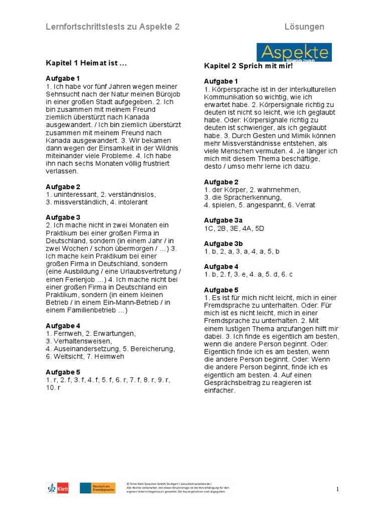 Sag s Besser Teil 2 Lösungen Pdf