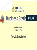 Business Statistics: Topic 0: Introduction