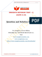 Question and Solution Booklet: Insights Revision Test - 2 (DAYS 6-10)