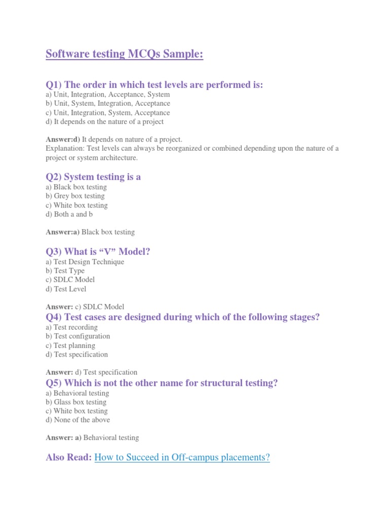 Software Testing MCQs Sample PDF Software Release Life Cycle
