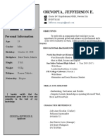 Ornopia, Jefferson E: Personal Information