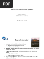 30820-Communication Systems: Week 1 - Lecture 1-3 (Ref: Chapter 1 of Text Book)