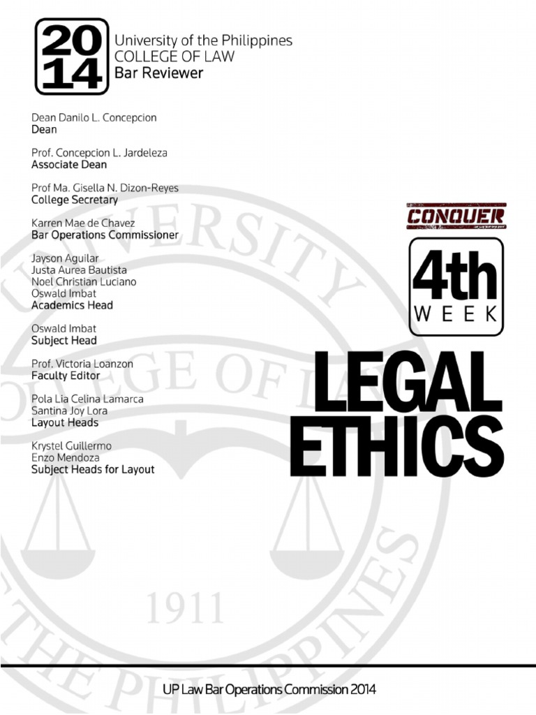Legal Ethics Reviewer PDF PDF Practice Of Law Lawyer
