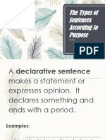 The Types of Sentences According To Purpose