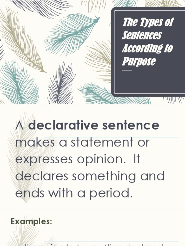The Types of Sentences According To Purpose | PDF