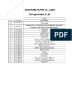 IGT 2019 schedule of events