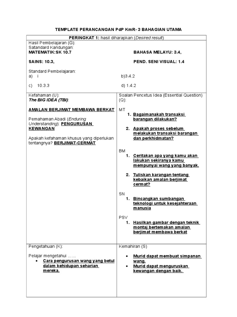 Template KMR | PDF | Karier & Perkembangan | Seni