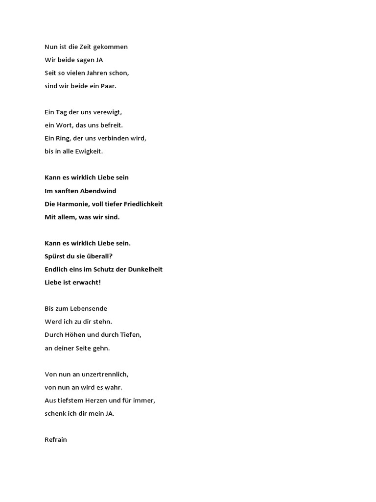 Ewige liebe songtext