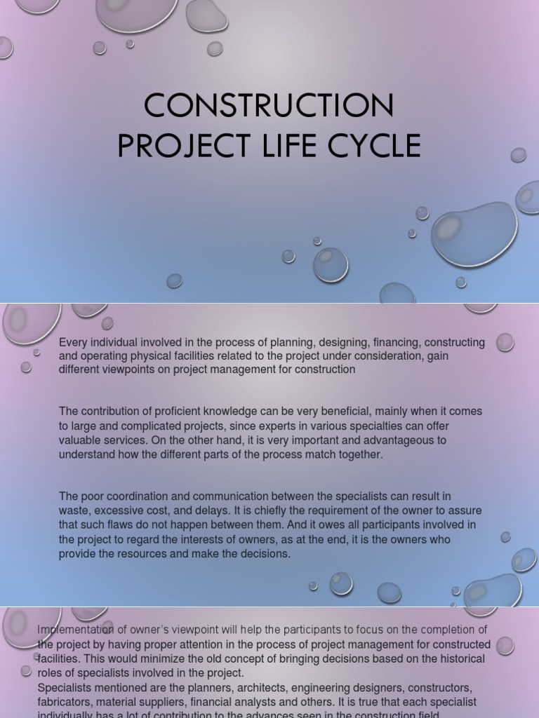 Construction Project Life Cycle Explained | PDF | Project Management ...