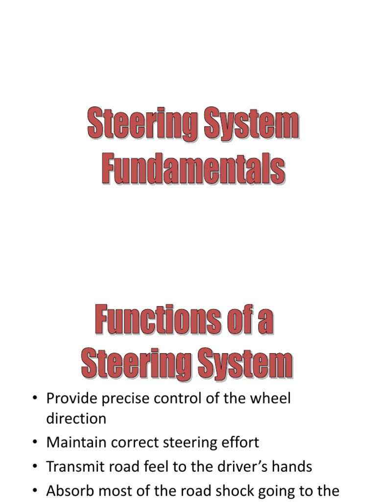 Steering System PDF Steering Transmission (Mechanics)