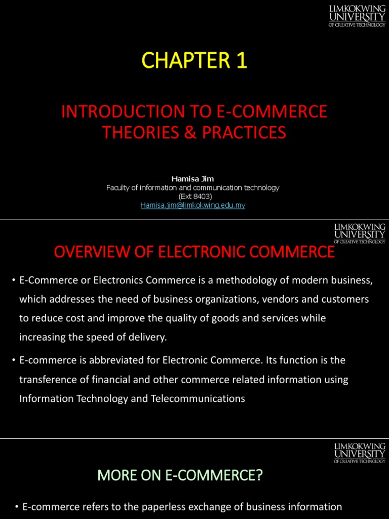 E-Commerce Chapter 1 | PDF | E Commerce | Electronic Business