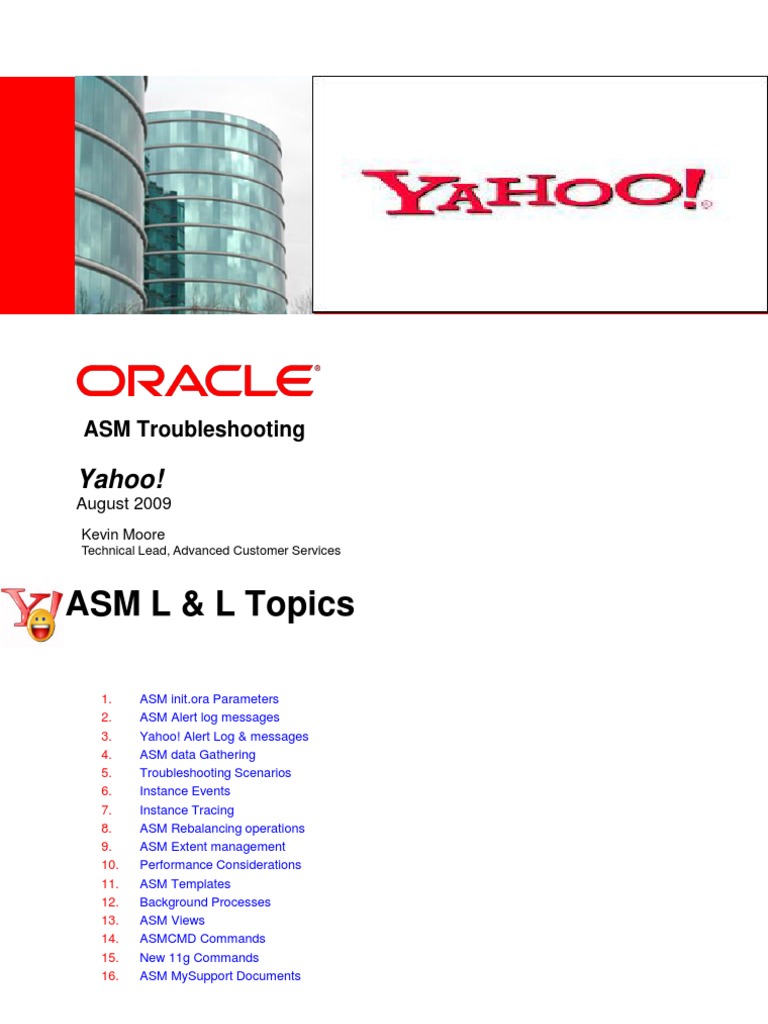 ASM Troubleshooting Overview PDF | PDF | Oracle Database | Computer File