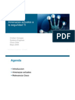 Amenazas Actuales A Laseguridad Ti: Cristian Venegas Systemsengineer Cisco Chile M Ay O 2 0 0 9