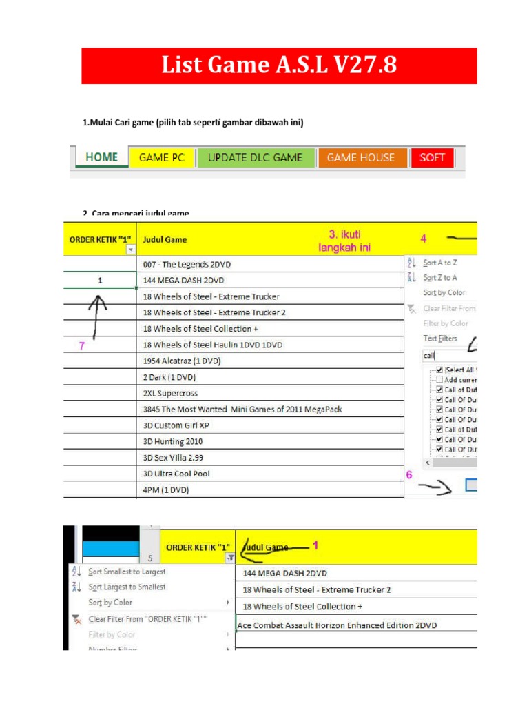 List Game Asl Xlsx Leisure Sports