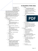 A Checklist of Site Data PDF