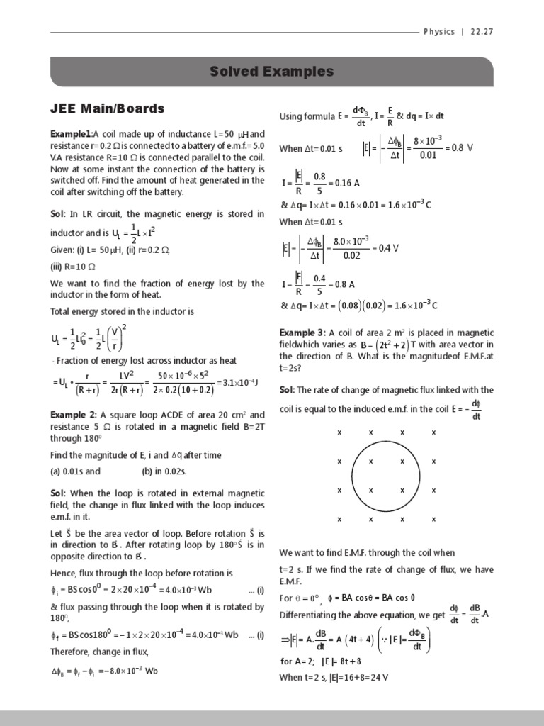 7 Electromagnetic Induction And Wavesexericse Pdf Inductance Electromagnetic Induction